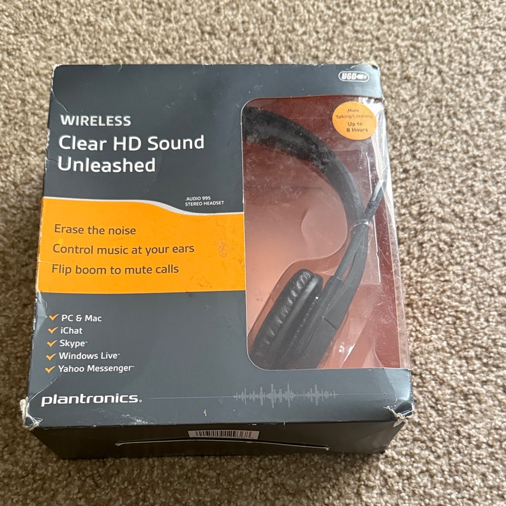 Plantronics Wireless Headphones with Clear HD Sound New In Box